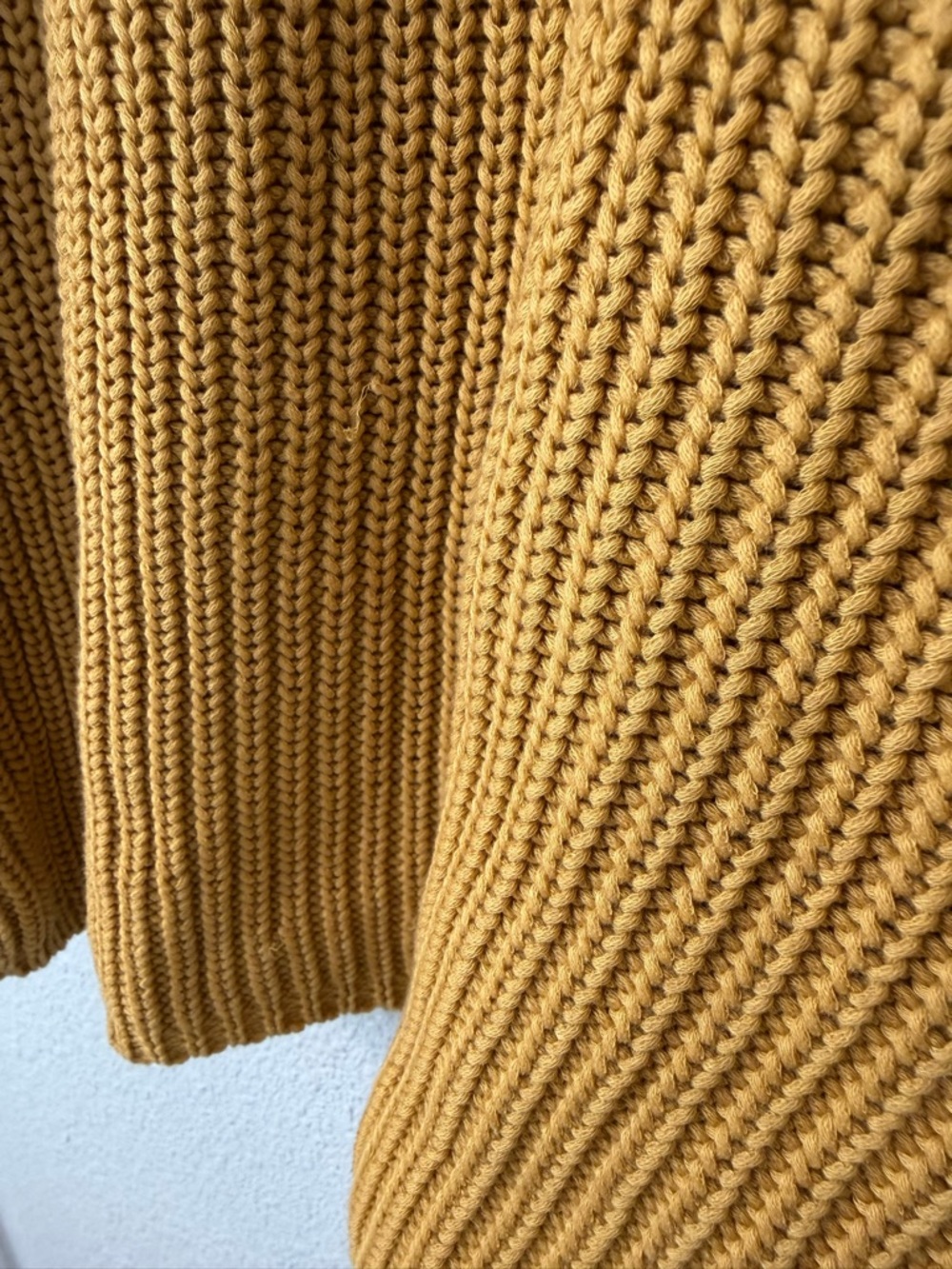 Jenni Kayne Mustard Fisherman Organic Cotton Blend Sweater Sz Medium - Picture 4 of 7
